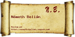 Németh Belián névjegykártya